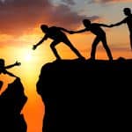 Teamwork friendship hiking help each other Teamwork friendship hiking help each other
