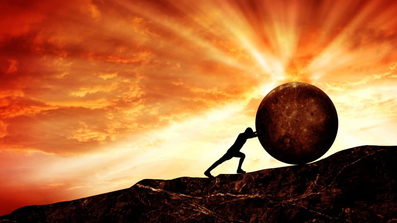 Sisyphean Task Under a Fiery Sky